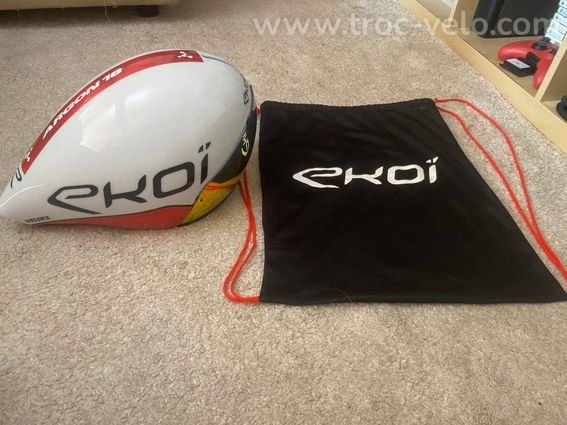 Casque aéro EKOI Véloce édition limitée rouge et blanc taille M (55-59cm) - 9
