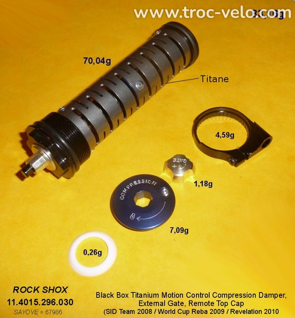 ROCK SHOX Black Box Titanium Motion Control Compression Damper (SID Team 2008, World Cup Reba 2009, Revelation 2010) - 1