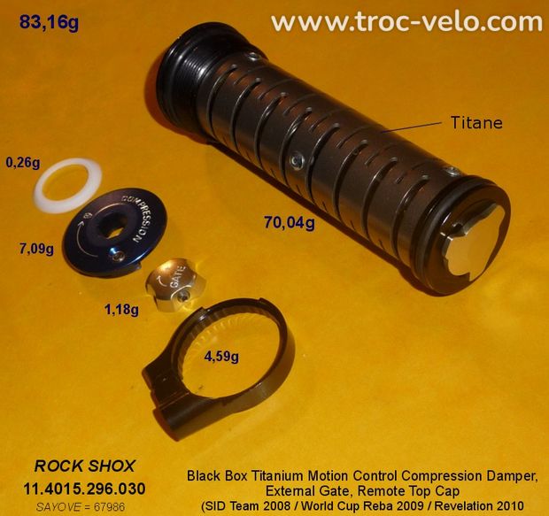 ROCK SHOX Black Box Titanium Motion Control Compression Damper (SID Team 2008, World Cup Reba 2009, Revelation 2010) - 2