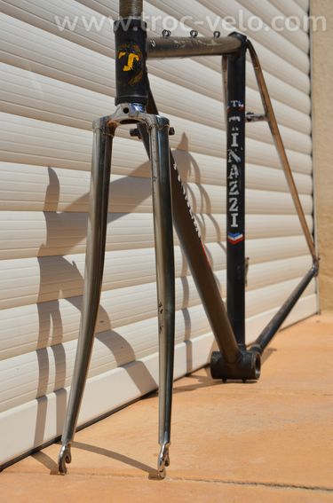 Cadre et fourche de vélo de course vintage Tinazzi – Tubes Super Vitus 971 - 12