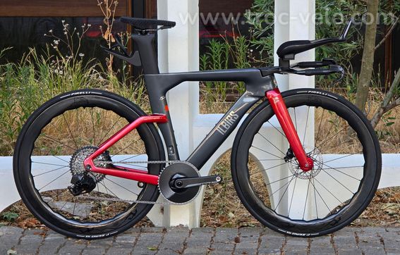 Vélo Triathlon / CLM Carbone ILBIRS Spectre (Neuf) – SRAM Red AXS – Roues 62mm – 8,30 kg - 3