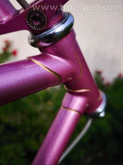 Cadre MERCIER rose, écusson gravé MERCIER, raccords liserés dorés - 3