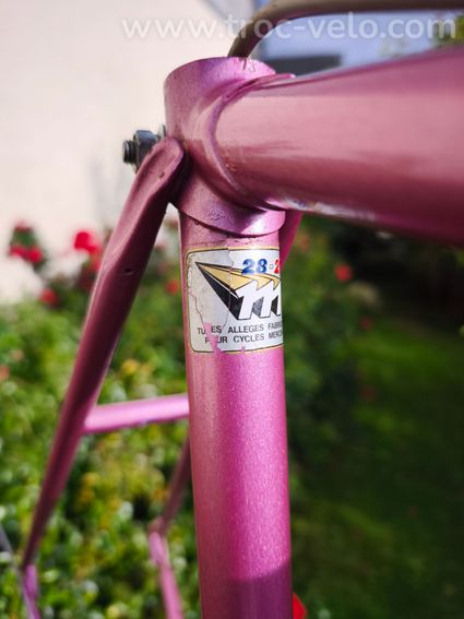 Cadre MERCIER rose, écusson gravé MERCIER, raccords liserés dorés - 12