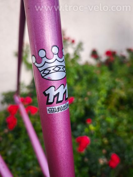 Cadre MERCIER rose, écusson gravé MERCIER, raccords liserés dorés - 13
