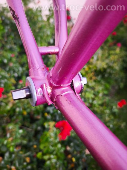 Cadre MERCIER rose, écusson gravé MERCIER, raccords liserés dorés - 15