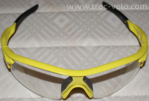 Lunettes de vélo - marque "VC" - monture jaune fluo - lentilles transparentes