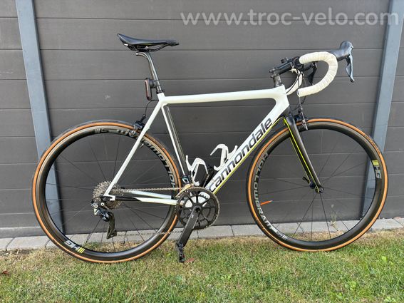 Cannondale SuperSix EVO Dura-Ace Shimano Dura-Ace 11V 700 mm Blanc Cashmere Vert Volt 2019 - 3