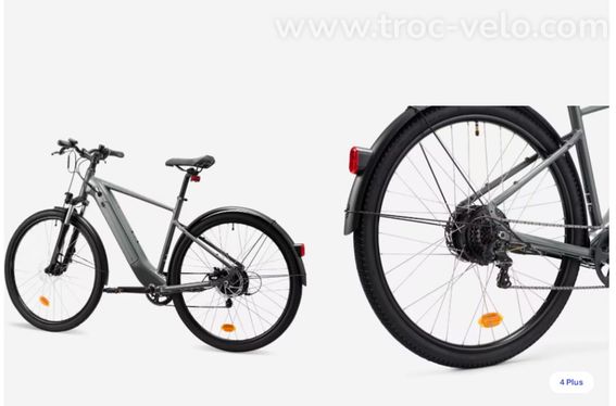 Vélo tout chemin électrique cadre haut, E-ACTV 100 gris anthracite - 2