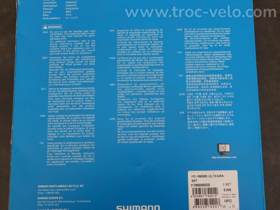Plateau Shimano Ultegra R8000 50D 50/34 11v - 4