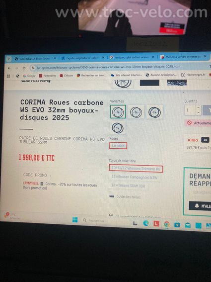 Vds vélo route Orbea+ roues carbone CORIMA - 4