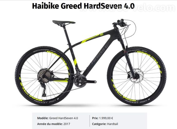 VTT carbone Haibike greed hardseven 4.0 L