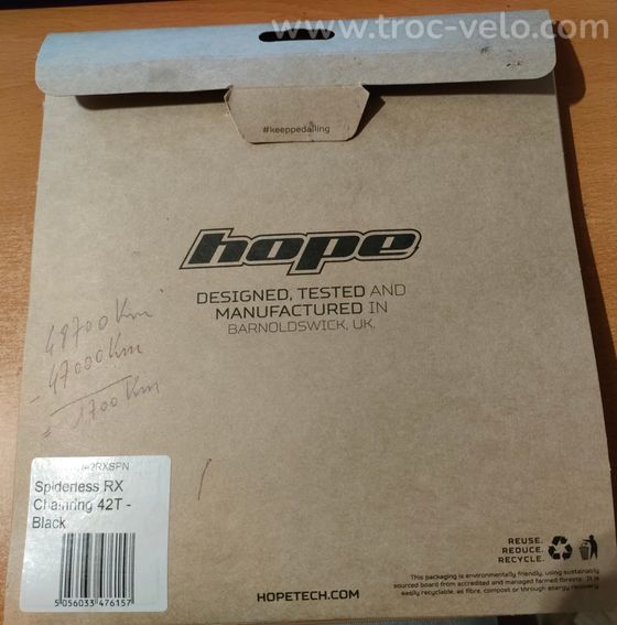 Plateau HOPE RX Spiderless 42 dents  - 2