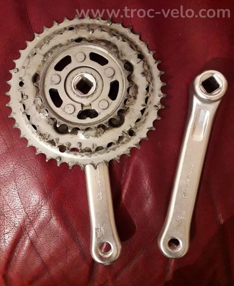 Pédalier Vtc / Vtt / loisir triple plateaux 6/7/8v aluminium 170mm en Bé - 2