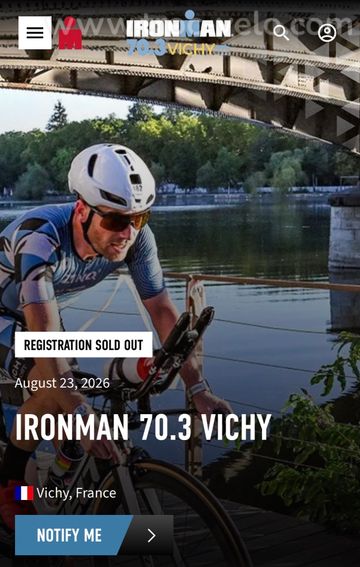 Vente dossard 70.3 Vichy