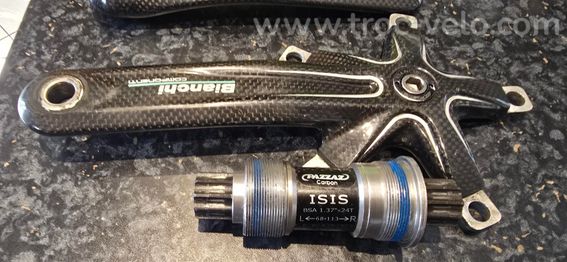 Pedalier BIANCHI carbon et boitier de pedalier ISIS - 4