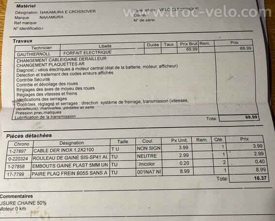 Vends VTC à assistance électrique NAKAMURA E CROSSOVER taille S - 12