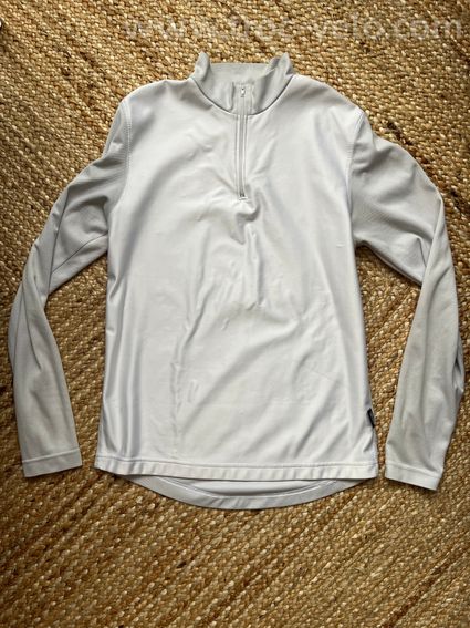 T-shirt maillot jersey manches longues windstopper anti coupe vent MYBIKE blanc nacré - 2