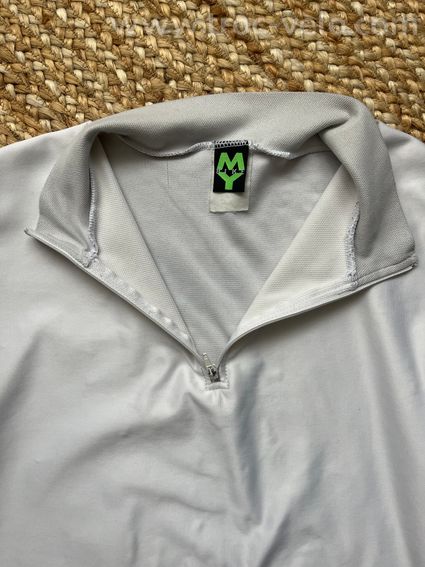 T-shirt maillot jersey manches longues windstopper anti coupe vent MYBIKE blanc nacré - 4