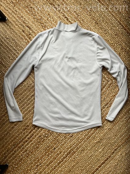T-shirt maillot jersey manches longues windstopper anti coupe vent MYBIKE blanc nacré - 9