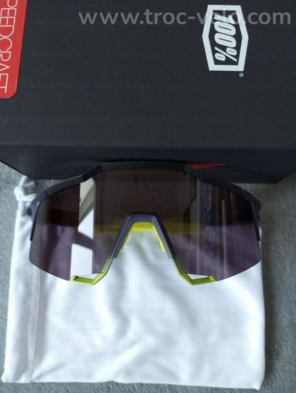 Lunettes Cyclisme Vélo Multisport 100% Speedcraft Matte Metallic Digital Brights/Dark Purple - 2