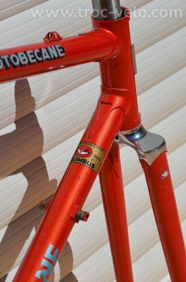 Cadre et fourche de vélo de course vintage français Motobecane C5 – tubes acier Columbus SL - 8