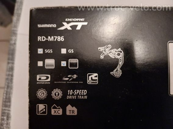 Dérailleur arrière SHIMANO XT RD-M786-SGS Shadow noir 10 vitesses - 2