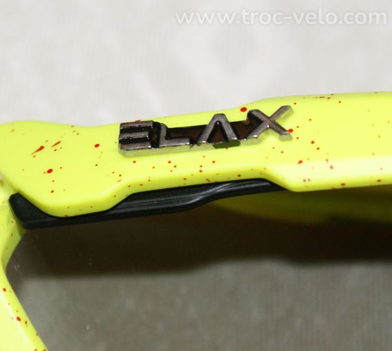 Lunettes de vélo - marque "ELAX" - monture jaune fluo - lentilles fumées noires - 3