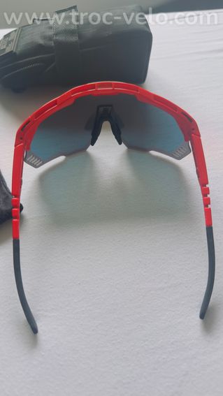 Lunettes SCICON rouges de cyclisme + écran supplémentaire et étui - 5