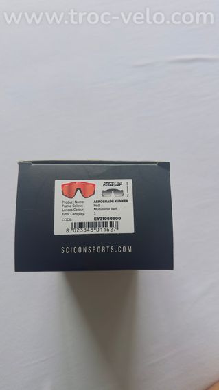 Lunettes SCICON rouges de cyclisme + écran supplémentaire et étui - 11