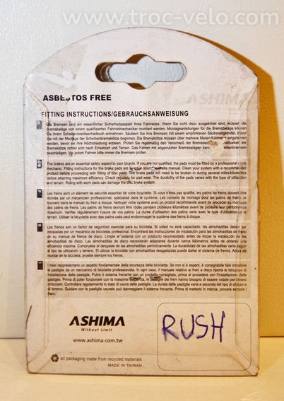 Plaquettes de frein ASHIMA AD0701-SM-S Neuves - 2