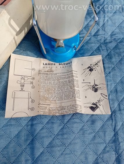Lampe Bleuet Campingaz vintage avec boîte et notice d'origine - 7