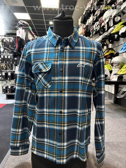 Chemise Alpine Star bleue à carreaux (S et XL)