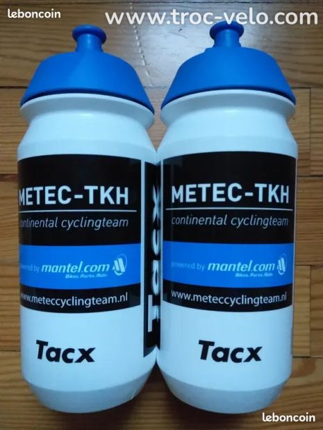 Lot de 2 gourdes bidons vélo cyclisme sport hydratation nutriment sel eau course route - 1