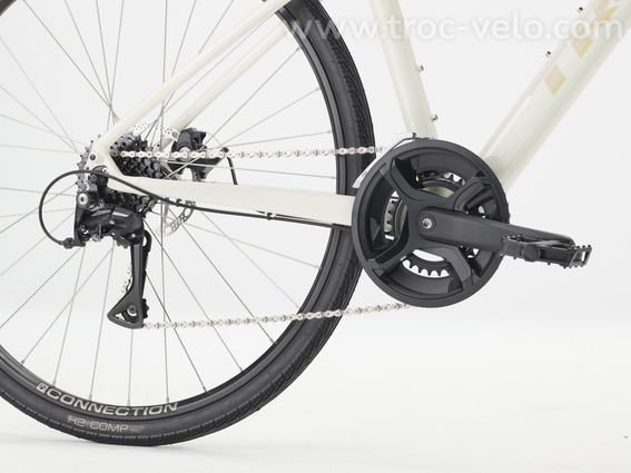 Velo Fitness Trek Fx 1 Stepover Shimano Acera 8v 700 Mm Blanc Gen  4 T L 175 186cm   Velo D Exposition - 5