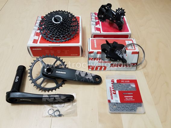 Groupe neuf SRAM NX 11v Pédalier 32 ou 34 dents DUB 175 mm Boost ou non Boost Cassette 11/42