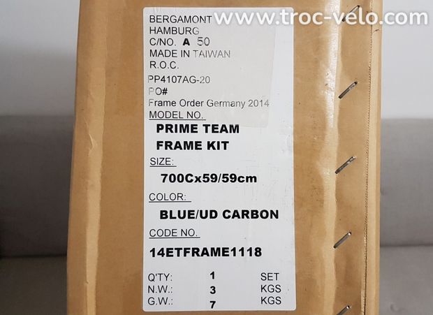 Neuf Kit Cadre BERGAMONT PRIME TEAM Carbone 59 cm XL - 10