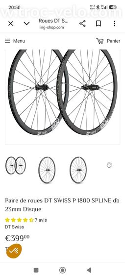 Roue dt suisse p1800 spline - 3