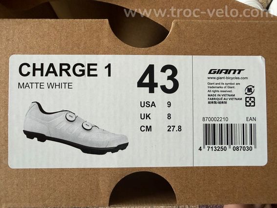 Chaussures Giant Gravel White Charge 1 - pointure 43 - 5