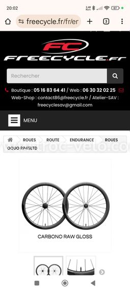 Roues carbone Oquo