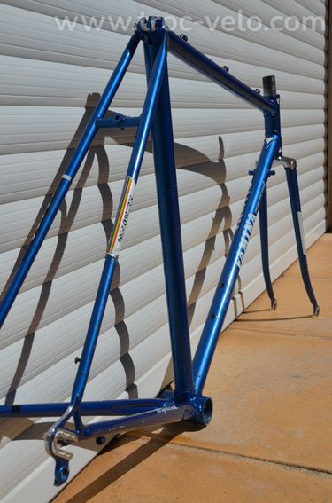 Cadre et fourche de vélo de route Famina Professional vintage en acier Columbus Aelle. - 9