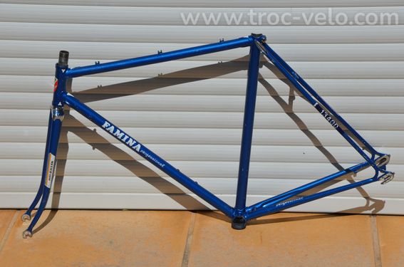 Cadre et fourche de vélo de route Famina Professional vintage en acier Columbus Aelle. - 11
