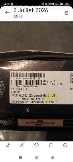 Cassette Campagnolo Super Record 11 vitesses- 11-29 - 2
