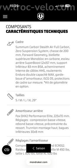 DH Mondraker Summum Carbon R 2023 - 10