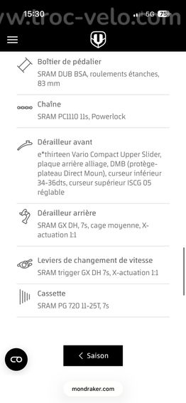 DH Mondraker Summum Carbon R 2023 - 15