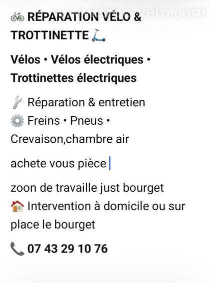 Réparation vélo et trottinettes