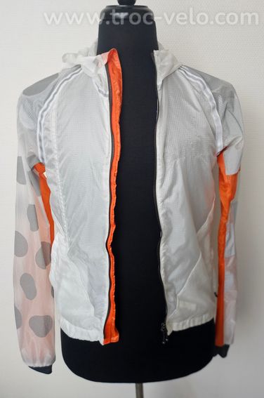 Coupe vent RAPHA & RAEBURN Hooded Wind Jacket en S - Blanc/Orange