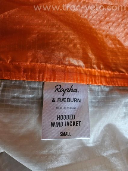 Coupe vent RAPHA & RAEBURN Hooded Wind Jacket en S - Blanc/Orange - 5
