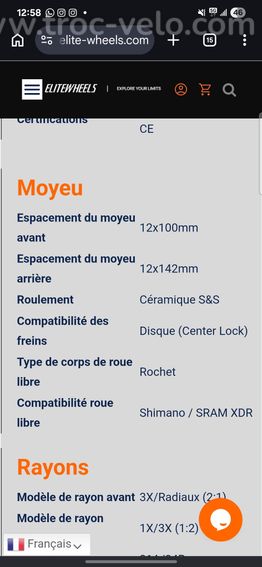 Roue avant carbone elitewheels drive 50DII - 5