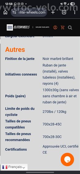 Roue avant carbone elitewheels drive 50DII - 6