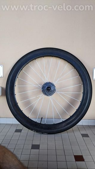 Paire de roues Carbone 50mm à boyaux – Moyeux TUNE – Patins – Rayons blancs - 2